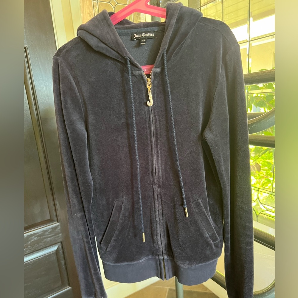 Juicy couture Deep Purplish Navy velour tracksuit jacket